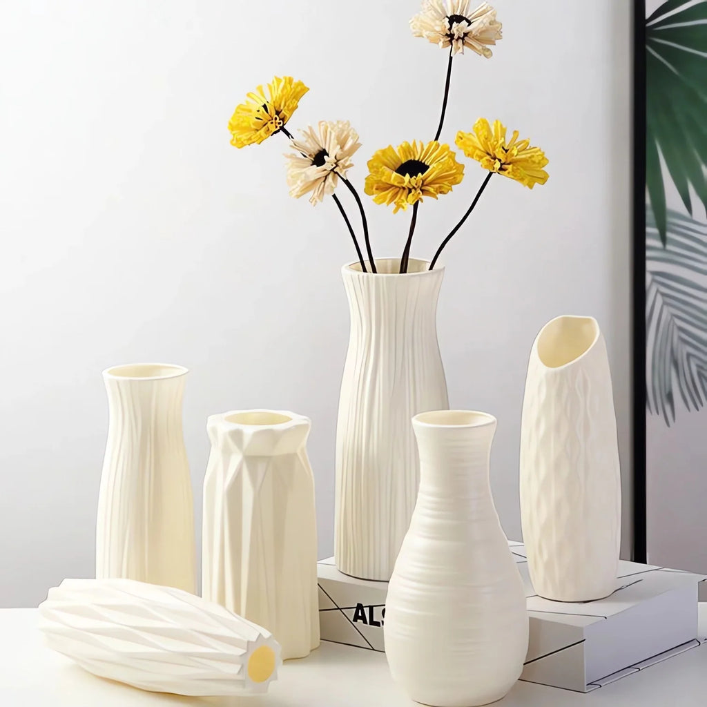 Jarrón de Plástico Nórdico Pequeño – Maceta Decorativa para Flores