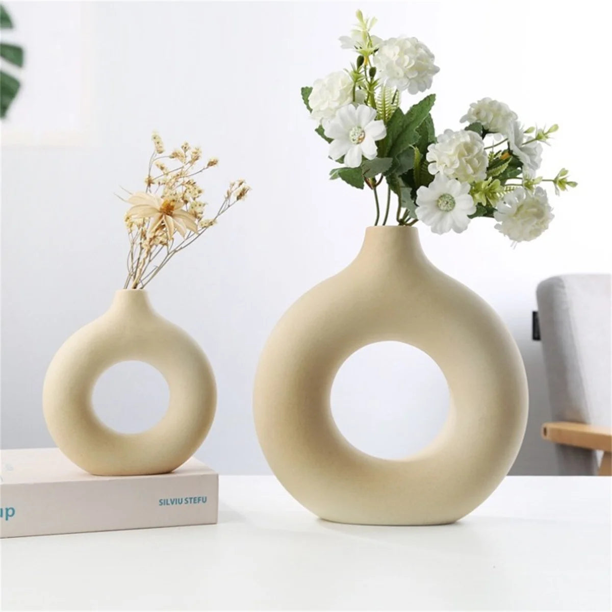 Jarrón de Cerámica Artesanal – Decoración para Sala, Dormitorio y Café