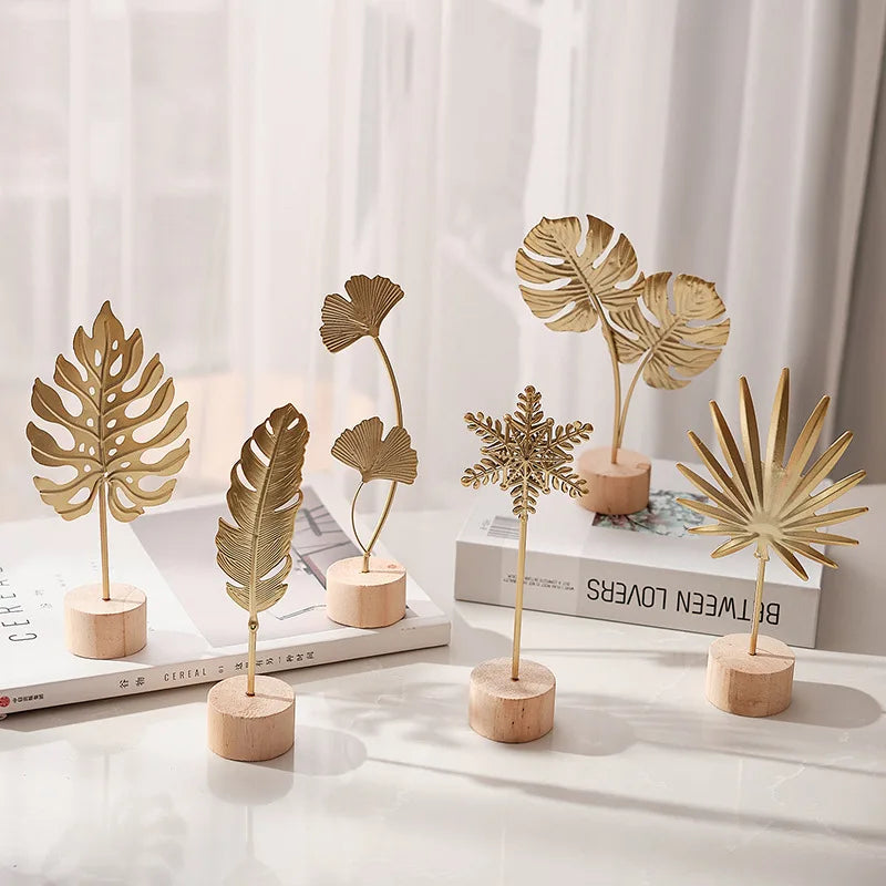 Adorno de Hojas de Ginkgo en Hierro Estilo Nórdico – Decoración Creativa
