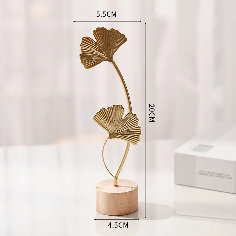 Adorno de Hojas de Ginkgo en Hierro Estilo Nórdico – Decoración Creativa