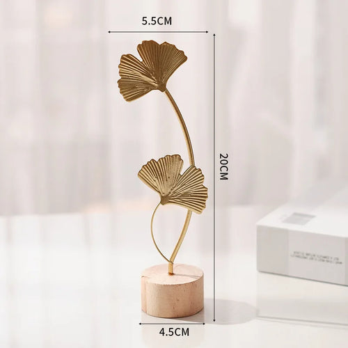 Adorno de Hojas de Ginkgo en Hierro Estilo Nórdico – Decoración Creativa