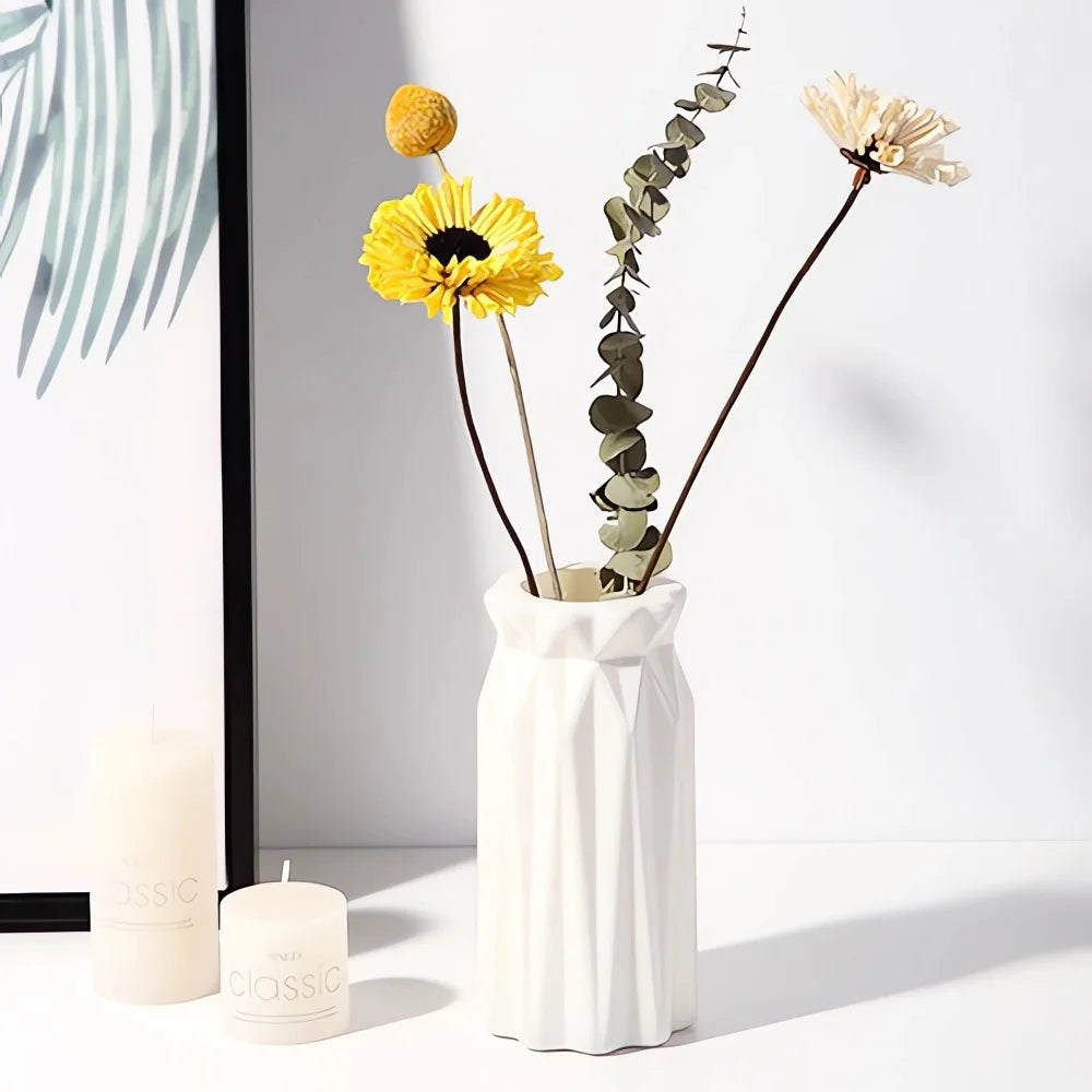 Jarrón de Plástico Nórdico Pequeño – Maceta Decorativa para Flores