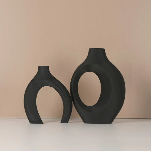 Set de 2 Jarrones Nórdicos Modernos Calados – Alta Calidad
