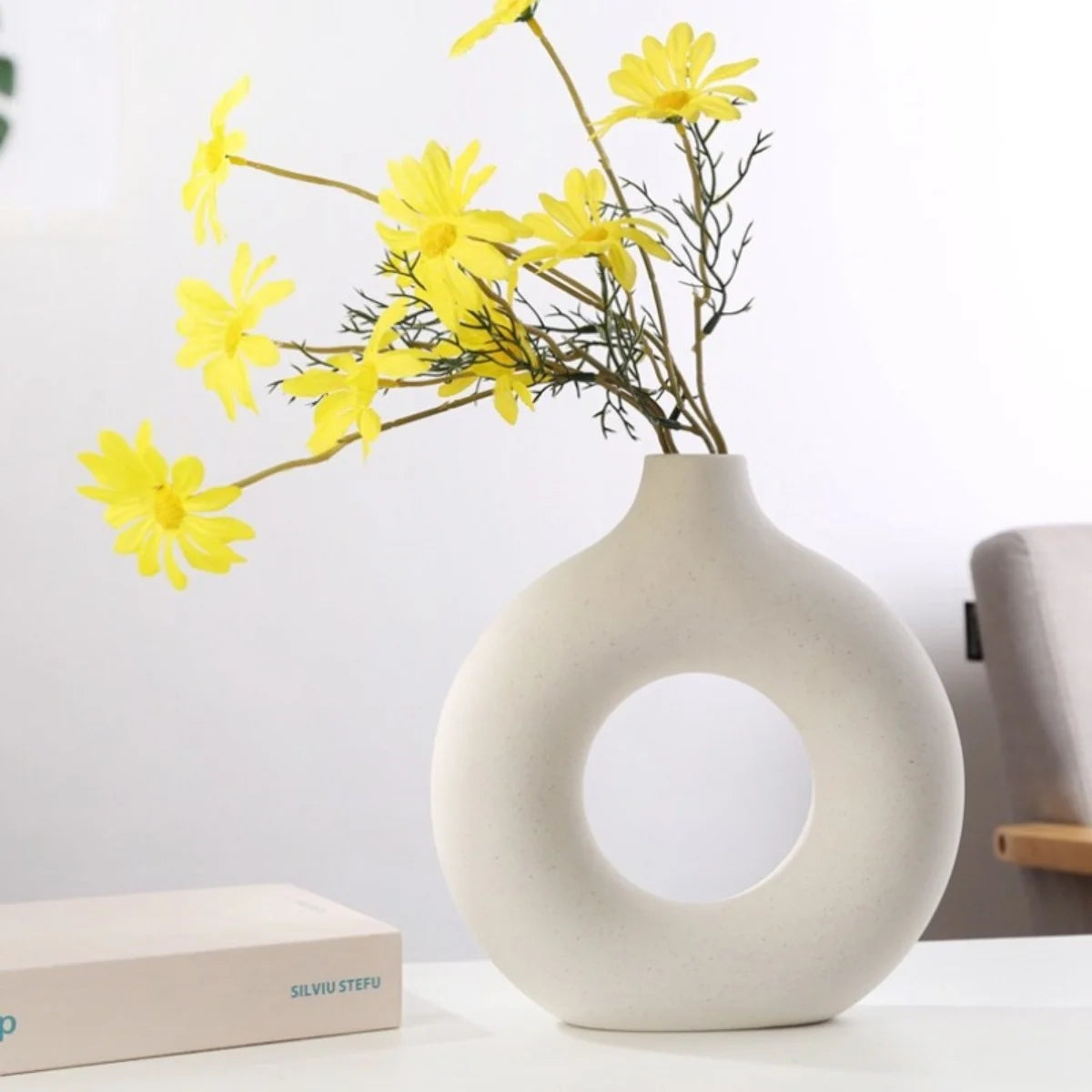 Jarrón de Cerámica Artesanal – Decoración para Sala, Dormitorio y Café