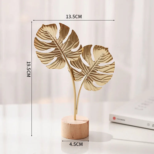 Adorno de Hojas de Ginkgo en Hierro Estilo Nórdico – Decoración Creativa