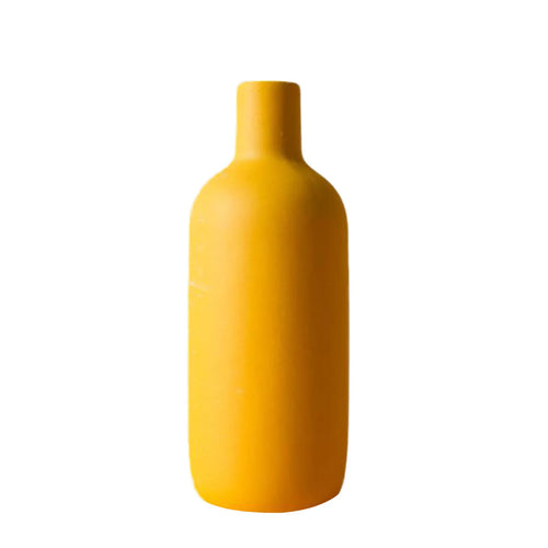 Jarrón de Cerámica Nórdico de Color Liso – Cuello Estrecho y Diseño Minimalista