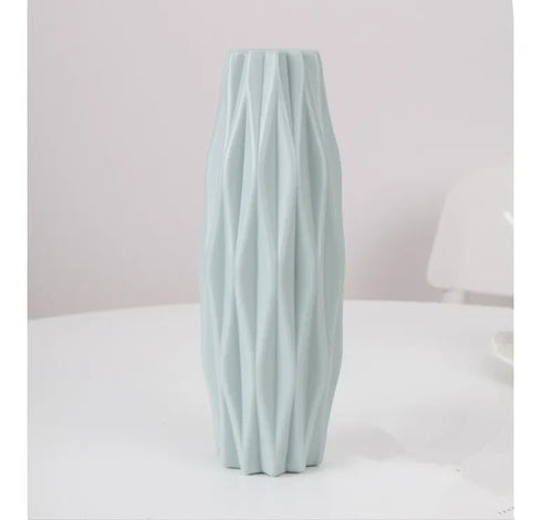 Jarrón Moderno para Flores – Estilo Nórdico en Blanco, Rosa y Azul